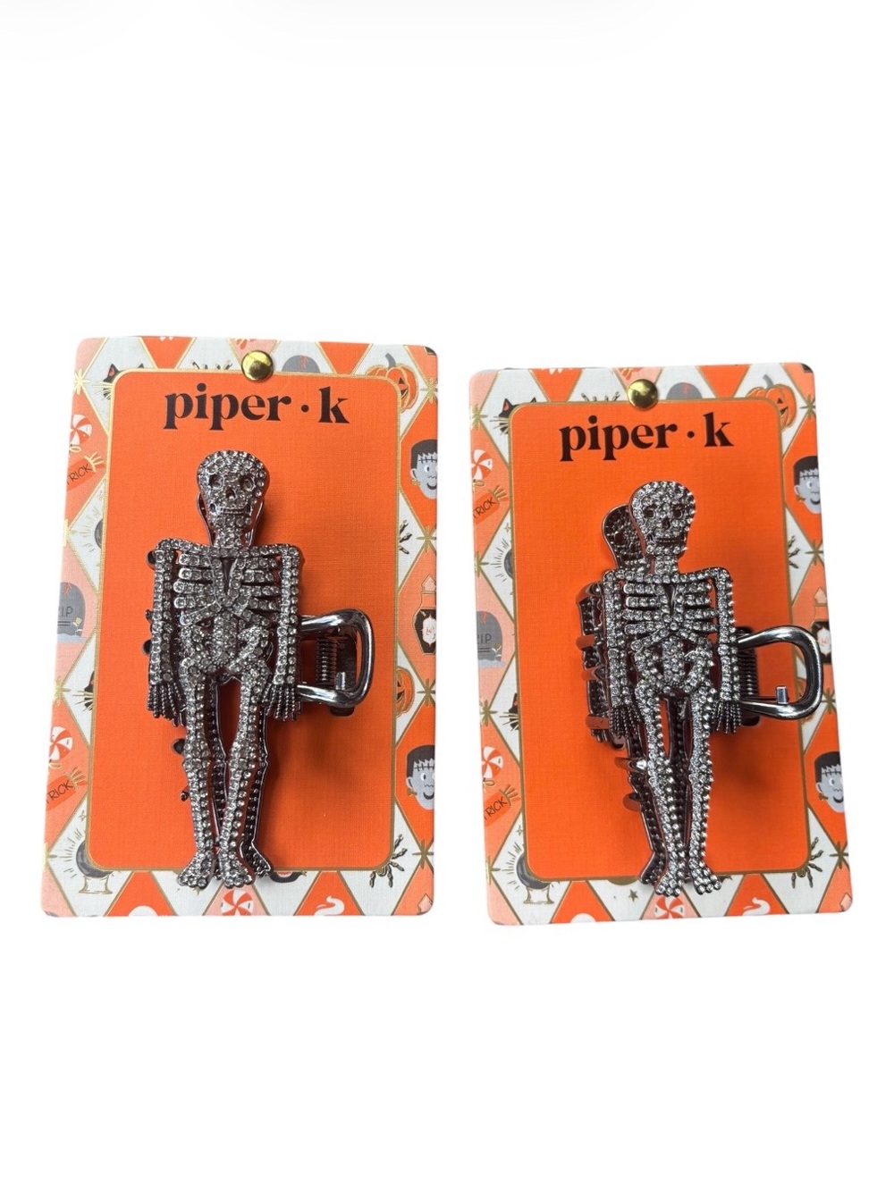 Two Piper K Skeleton Hair Clips NEW